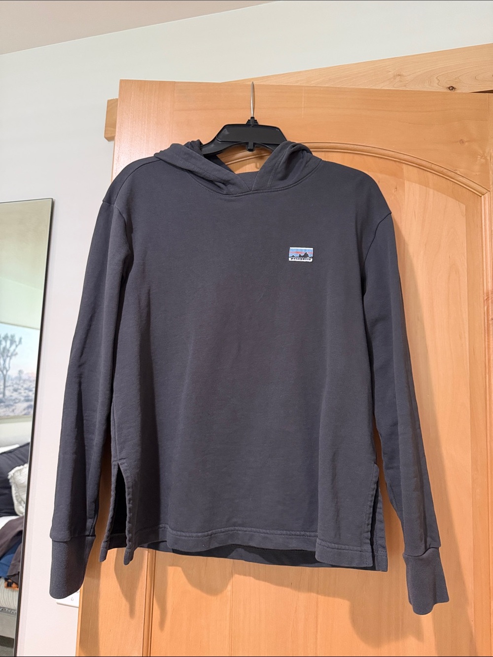 Women’s Patagonia Grey Pullover Hoodie with Small Logo Patch